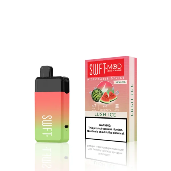 Lush Ice Vape is a disposable vape pen infused with premium CBD extract. It comes pre-filled and ready to use, so you can enjoy the benefits of CBD right away. The flavor profile is a sweet and crisp watermelon with a cool menthol finish, creating a balanced and refreshing vape experience. Key Features of Lush Ice Vape Flavor: Watermelon with a cool menthol twist CBD Content: 500mg of high-quality CBD isolate Disposable: No need for refills, just vape and dispose of responsibly Compact and Portable: Fits easily in your pocket or purse for on-the-go use Battery Life: Pre-charged for full use until the CBD runs out