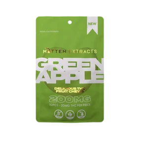 Mitten Extracts Edibles Green Apple is a delightful and refreshing way to enjoy the benefits of CBD. Each bite is packed with the crisp and tangy flavor of green apples, providing a tasty treat that’s perfect for any occasion.