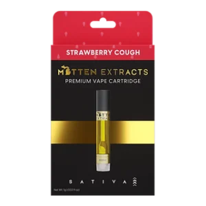 Mitten Extracts presents Strawberry Cough, a strain known for its delightful strawberry flavor and uplifting effects. This high-quality extract captures the essence of fresh strawberries, delivering a smooth, flavorful vaping experience with every hit